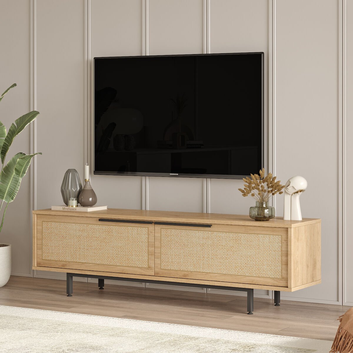 Veke Netta tv-taso 160×35,5×45 cm tammi