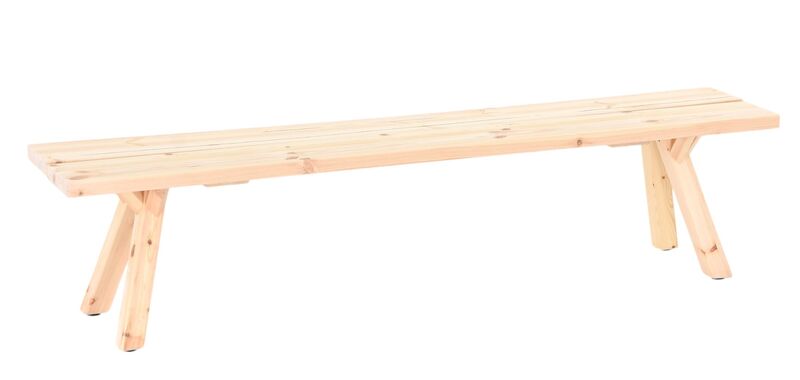 Lana penkki suoralla reunalla 200x40 cm puuvalmis