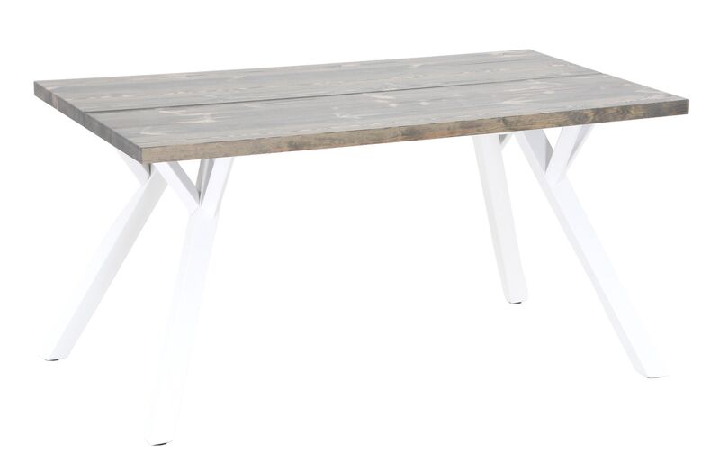 Lana lankkupöytä suoralla reunalla 150x90 cm savunharmaa/valkoinen