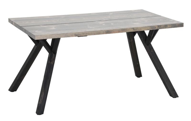 Lana lankkupöytä suoralla reunalla 150x90 cm savunharmaa/musta