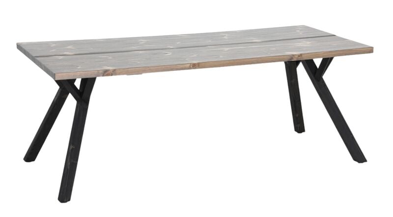 Lana lankkupöytä suoralla reunalla 200x90 cm savunharmaa/musta