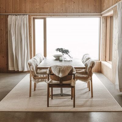 VM Carpet Hehku villamatto 133x200 cm valkoinen 69 kantattu