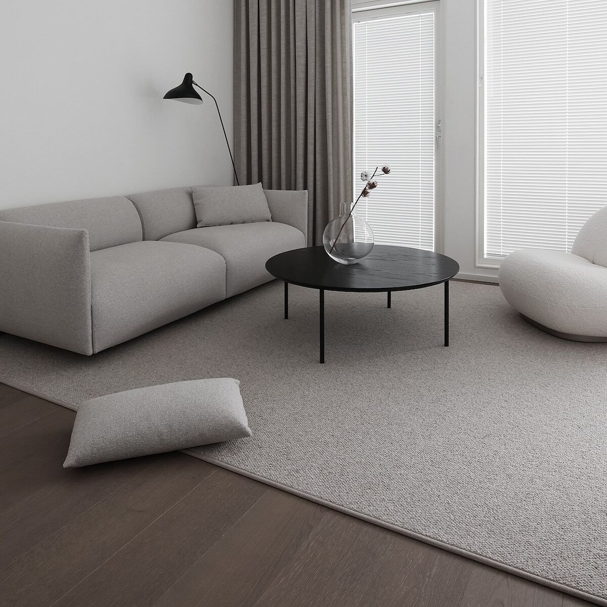 VM Carpet Hiillos villamatto 80x200 cm harmaa 740 kantattu