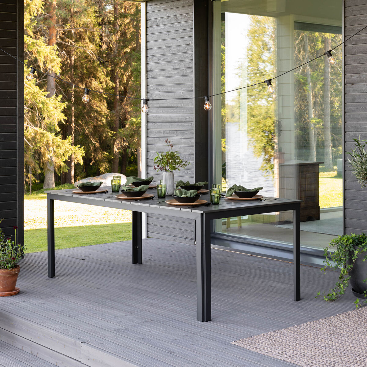 Brafab Patio aintwood ruokapöytä 207×100 antrasiitti/harmaa