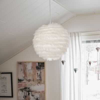 Trio Furry riippuvalaisin Ø50 cm valkoinen