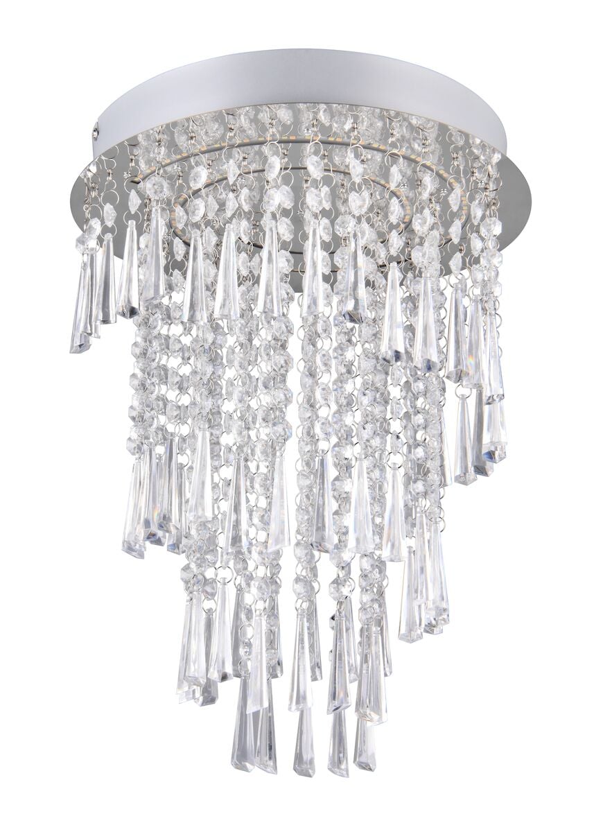 Trio Pomp LED kattovalaisin Ø30 cm kromi/kirkas