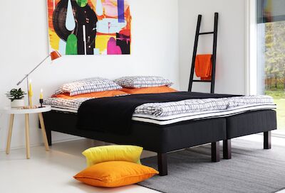 Lumi bonnell runkopatjapaketti 180x200 musta Bianca, wenge jalat, ilman petauspa