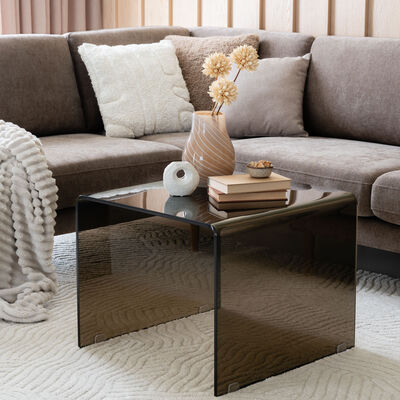 Kide sohvapöytä 60x60 cm ruskea lasi