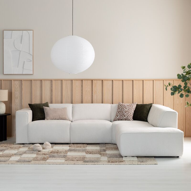 Hali avokulmasohva oikea Storm 02 valkoinen