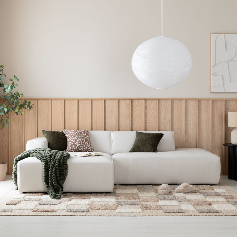 Hali divaanisohva avopäädyllä vasen Storm 02 valkoinen