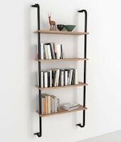 Vivano Airy seinähylly 64x20x151 cm musta/tammi