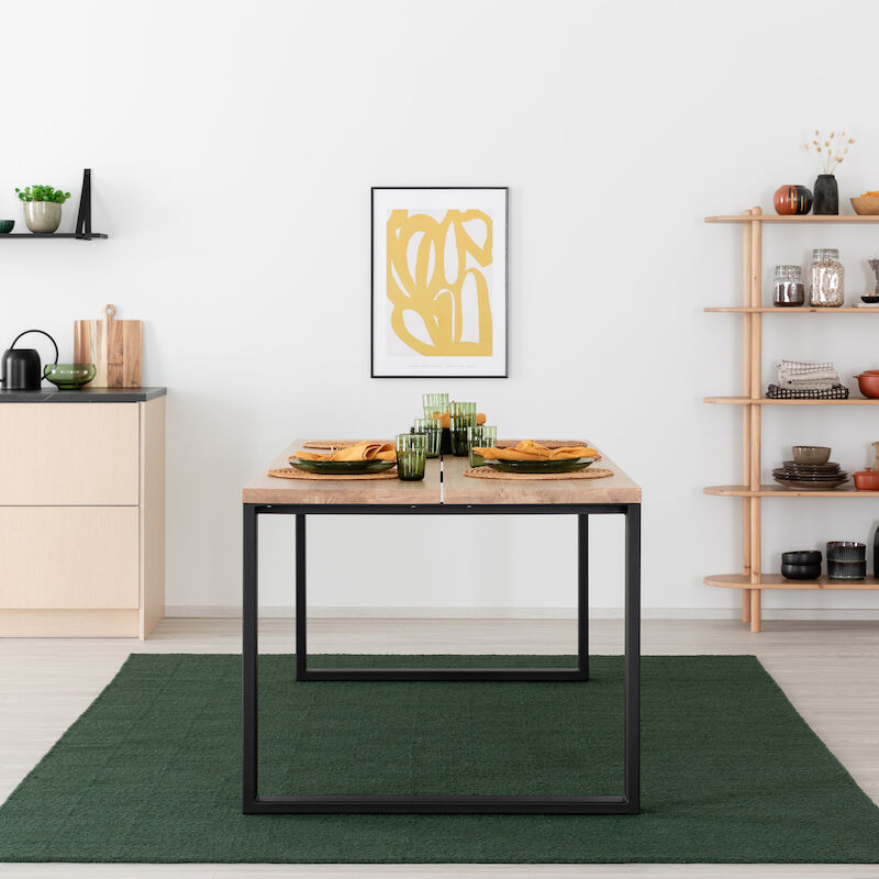 Manner tammi lankkupöytä 195x90 cm lakattu tammi/musta