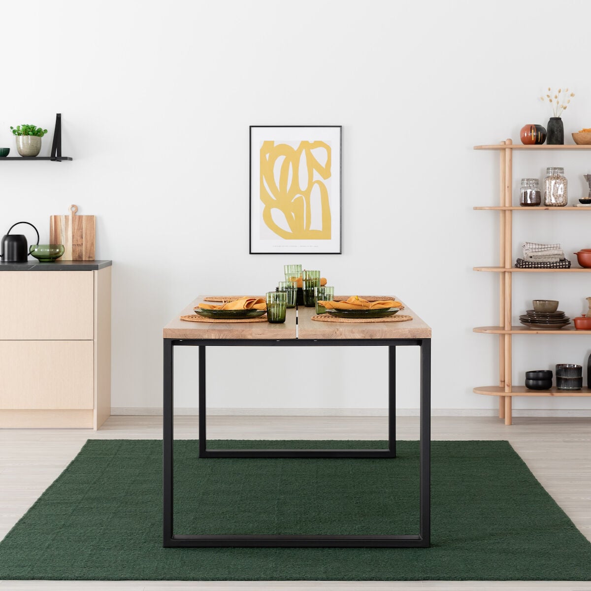 Manner tammi lankkupöytä 230x90 cm lakattu tammi/musta