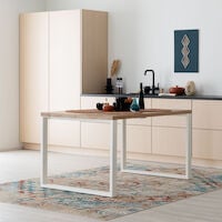 Manner tammi lankkupöytä 120x90 cm valkolakattu tammi/musta