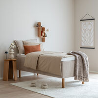 Unia kulta runkopatjapaketti 80x200 L beige, Unia relax 7cm, Pyöreä öljytty tamm