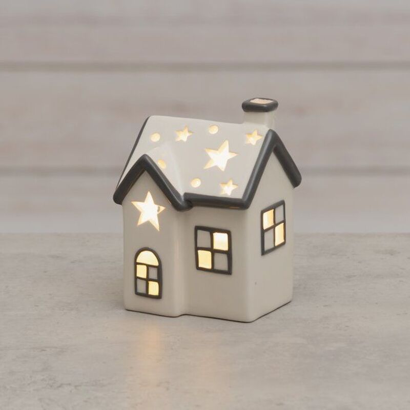 Finnlumor Nekala talolyhty LED valoilla 13 cm valkoinen/musta