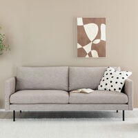 Scandic Copenhagen 3-istuttava sohva beige Verdon 416, mustat jalat