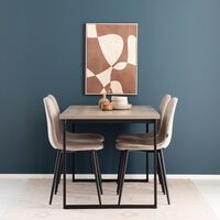 Vivano Cube-Classic 4-hengen ruokailuryhmä tammi/beige