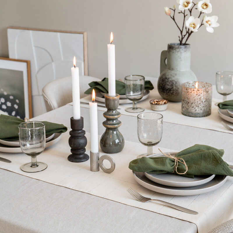 Signe kaitaliina 40x150 cm luonnonvalkoinen/hopea