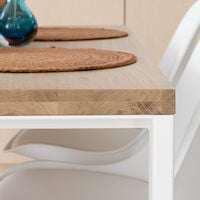 Manner-Iro 4-hengen ruokailuryhmä lakattu tammi/valkoinen
