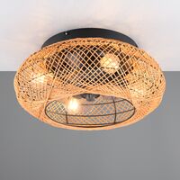 Trio Lillesand tuuletin kattovalaisin Ø50 cm luonnonväri/musta
