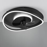 Trio Sortland tuuletin led-kattovalaisin Ø50 cm mattamusta