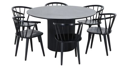 Korpi-Carmen 6-hengen pyöreä ruokailuryhmä musta