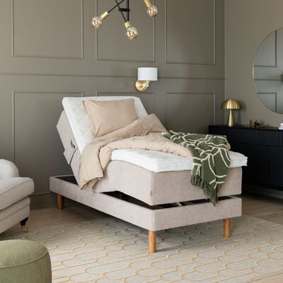 Unia Luxus moottorisänkypaketti 80x200 memory L , Relax, hiekka Omega 08, tammij