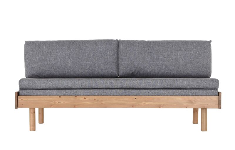 Lyydia vuodesohva suorilla jaloilla antiikkipetsattu, harmaa Freya 9502 patjasar