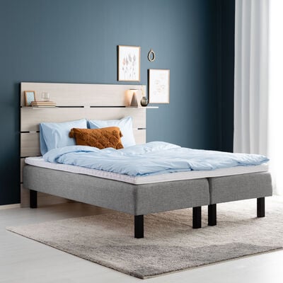 Unia Basic runkopatjasänky 180x200 cm basic pp, mustat jalat, harmaa Ibiza