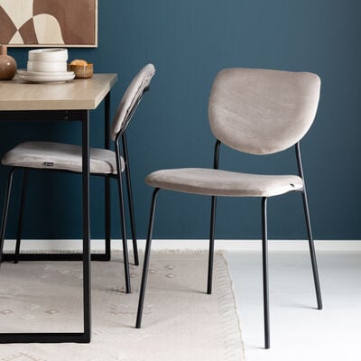 Vivano Classic tuoli musta sametti G062-50, mustat jalat