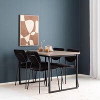 Vivano Classic tuoli musta sametti G062-50, mustat jalat