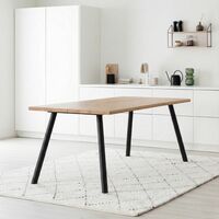 Veini tammi lankkupöytä 195x90 cm lakattu tammi/musta