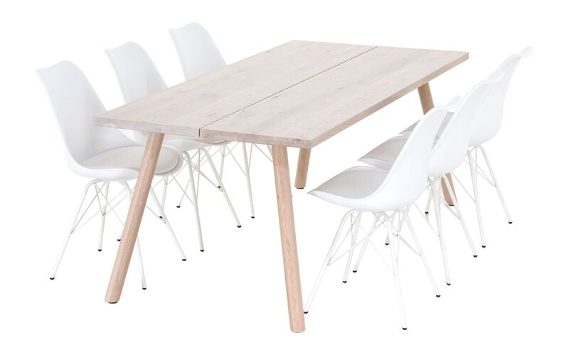 Veini-Iro 6-hengen ruokailuryhmä valkolakattu tammi/valkoinen
