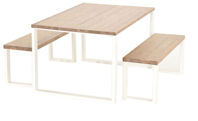 Honka 4-hengen terassiruokailuryhmä metallijaloilla antiikkipetsattu/musta