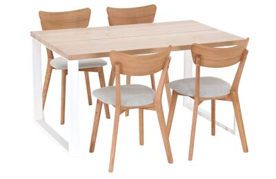 Manner-Koto 4-hengen ruokailuryhmä lakattu tammi/musta, öljytty tammi/hiekka Che