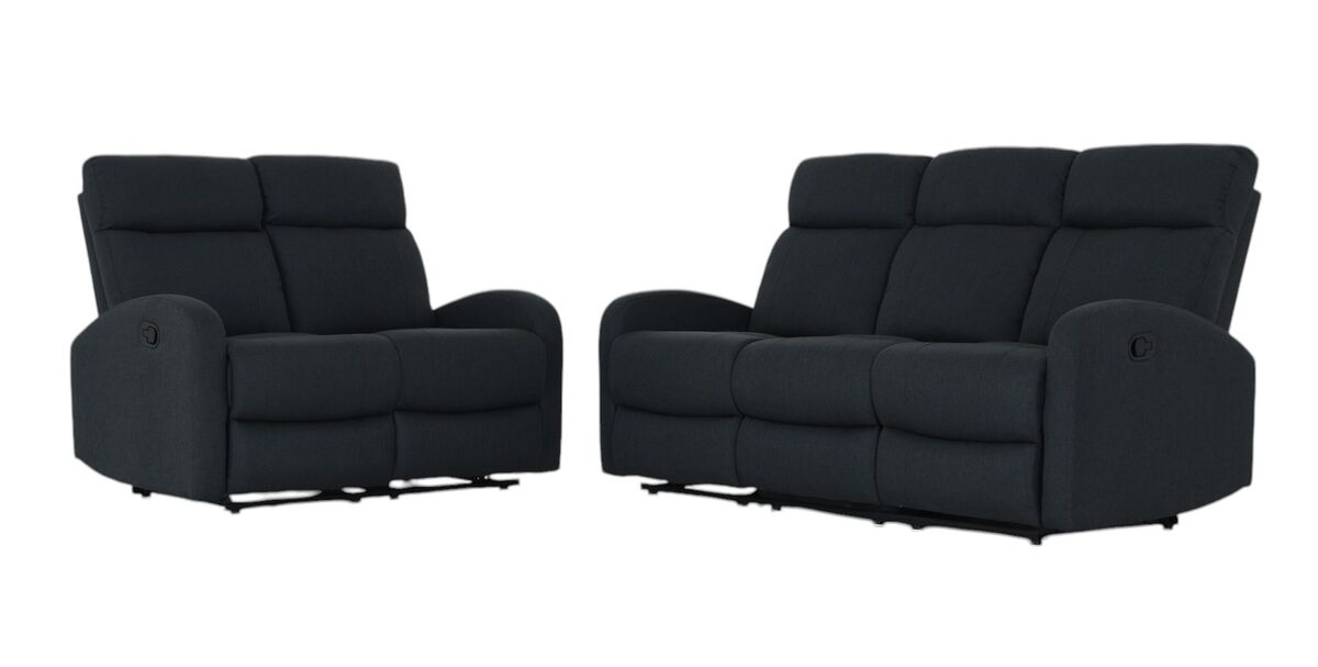 Vivano Kino recliner sohvakalusto 3+2 tummanharmaa Malmo 96