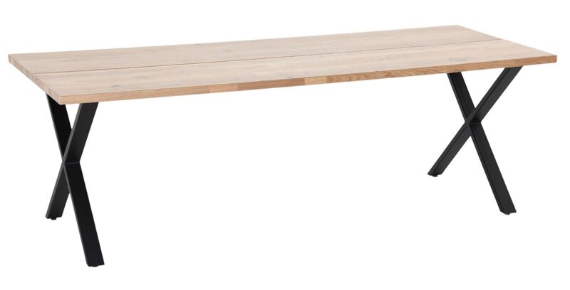 Paljakka tammi lankkupöytä 230x90 cm lakattu tammi/musta