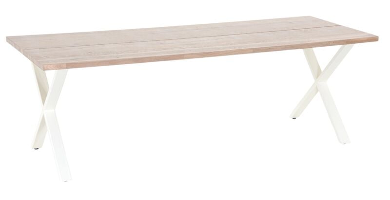 Paljakka tammi lankkupöytä 230x90 cm valkolakattu tammi/valkoinen