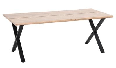 Paljakka tammi lankkupöytä 195x90 cm valkolakattu tammi/musta