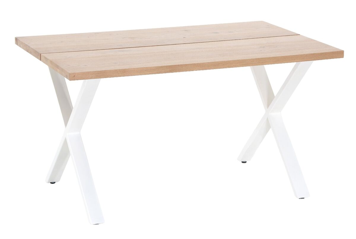 Paljakka tammi lankkupöytä 140x90 cm lakattu tammi/valkoinen