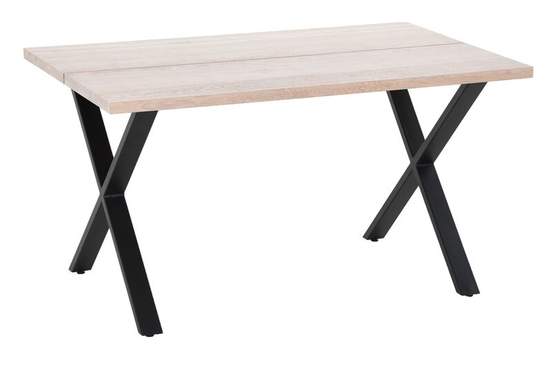 Paljakka tammi lankkupöytä 140x90 cm valkolakattu tammi/musta