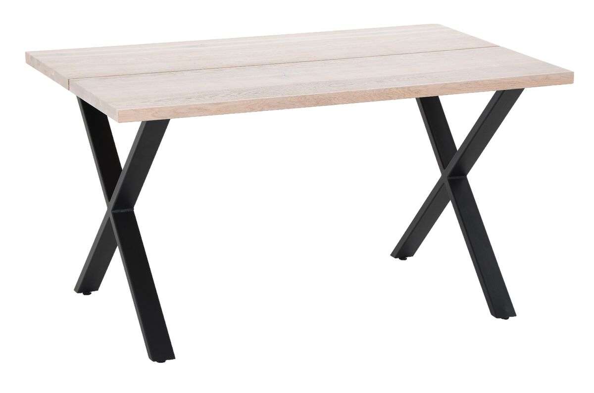 Paljakka tammi lankkupöytä 140x90 cm valkolakattu tammi/musta