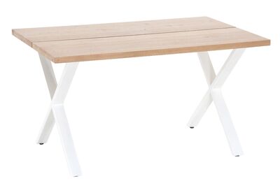 Paljakka tammi lankkupöytä 140x90 cm valkolakattu tammi/musta