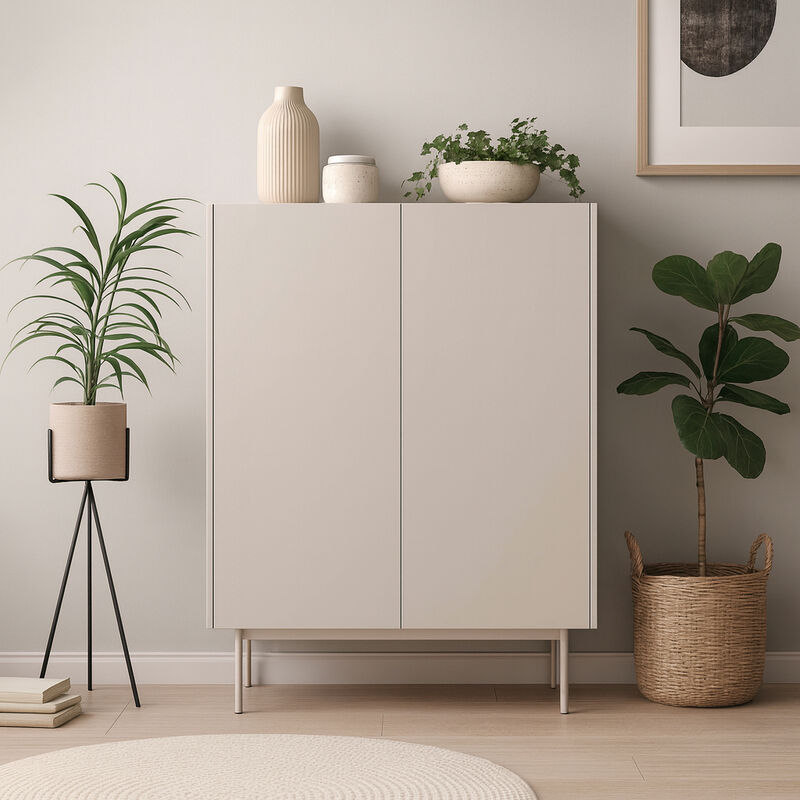 Puuteri kaappi 97x37x122 cm greige