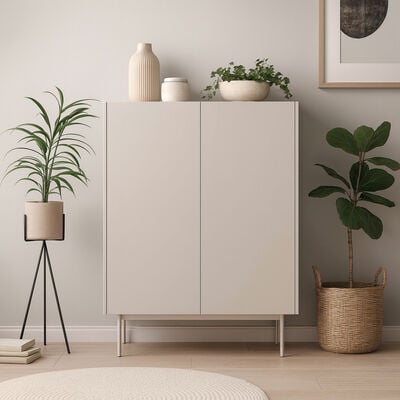 Puuteri kaappi 97x37x122 cm greige