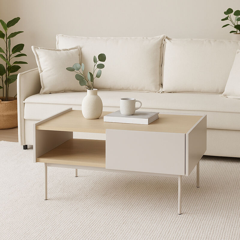 Puuteri sohvapöytä 97x65 cm greige
