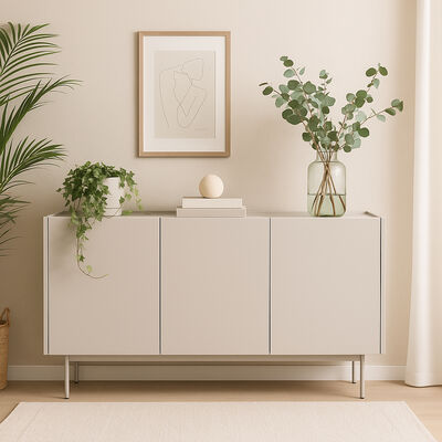 Puuteri senkki 144x37x83 cm greige