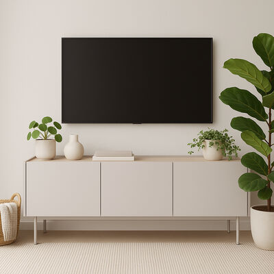 Puuteri tv-taso 144x37x55 cm greige