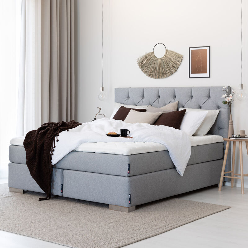 Unia Kulta jenkkisänkypaketti vaaleanharmaa kulmajaloilla